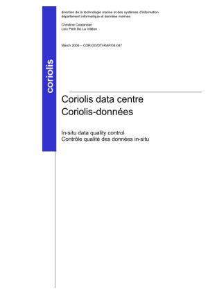 Coriolis Quality Control Manual