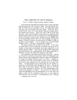 THE CAMPAIGN of 1888 in INDIANA by R