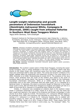 Length-Weight Relationship and Growth Parameters of Indonesian
