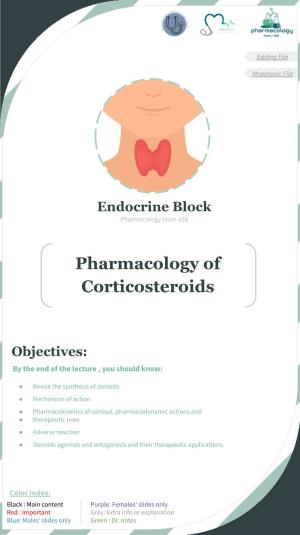 Pharmacology of Corticosteroids