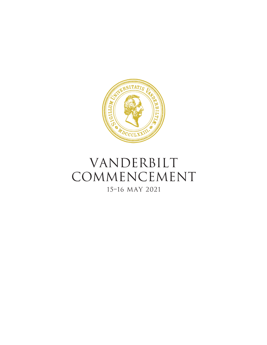 Vanderbilt University Class of 2021 Commencement Program