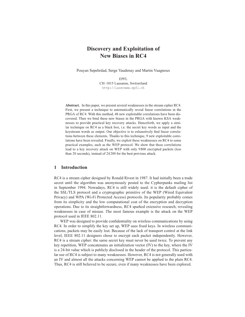 Discovery and Exploitation of New Biases in RC4