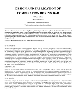 Design and Fabrication of Combination Boring Bar
