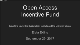 The UNH Open Access Incentive Program