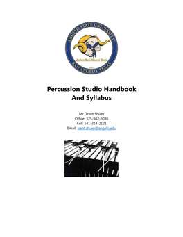 Percussion Studio Handbook and Syllabus
