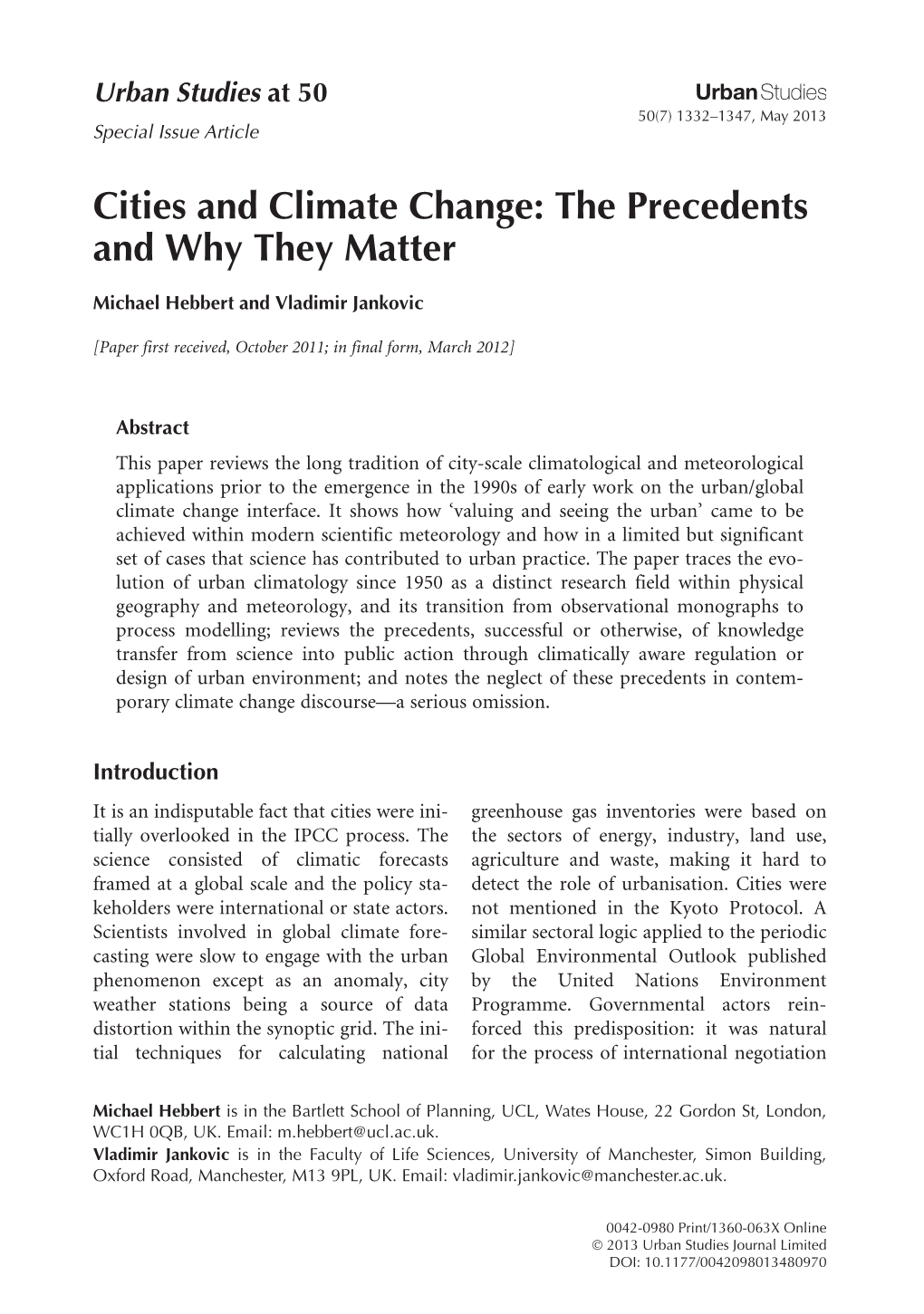 Cities And Climate Change The Precedents And Why They Matter DocsLib