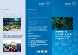 International Summer School on Data Science for Everyone 2020
