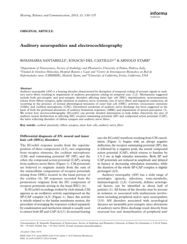 Auditory Neuropathies and Electrocochleography