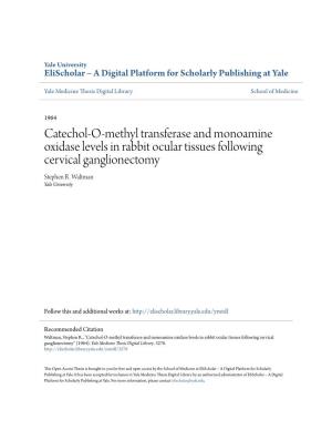 Catechol-O-Methyl Transferase and Monoamine Oxidase Levels in Rabbit Ocular Tissues Following Cervical Ganglionectomy Stephen R