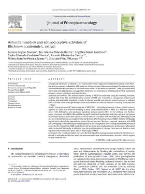 Journal of Ethnopharmacology Antiinflammatory And