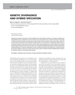 Genetic Divergence and Hybrid Speciation