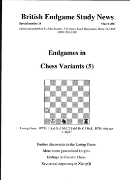 British Endgame Study News Special Number 24 March 2001