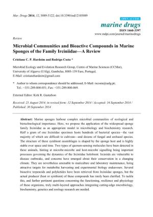 Microbial Communities and Bioactive Compounds in Marine Sponges of the Family Irciniidae—A Review