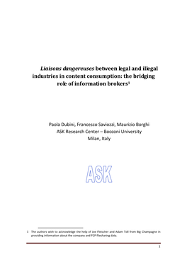 Liaisons Dangereuses Between Legal and Illegal Industries in Content Consumption: the Bridging Role of Information Brokers1