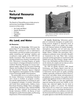 Natural Resource Programs