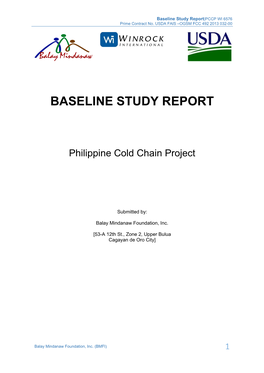 Baseline Study Report|PCCP WI 6576 Prime Contract No