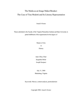 The Case of Tina Modotti and Its Literary Representation