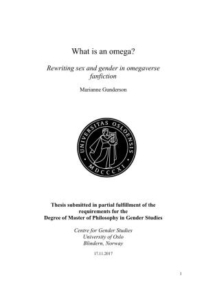 What Is an Omega? Rewriting Sex and Gender in the Omegaverse
