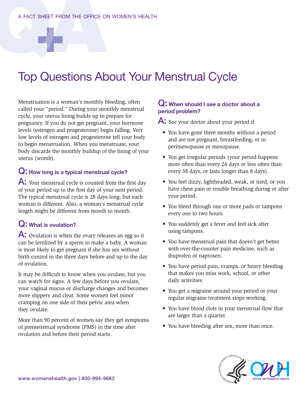 Top Questions About Your Menstrual Cycle