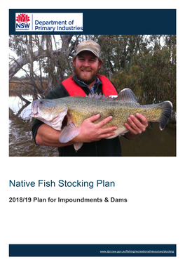 Native Fish Stocking Plan