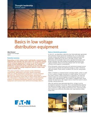 Basics in Low Voltage Distribution Equipment