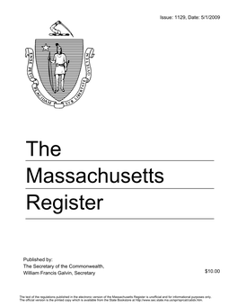 The Massachusetts Register