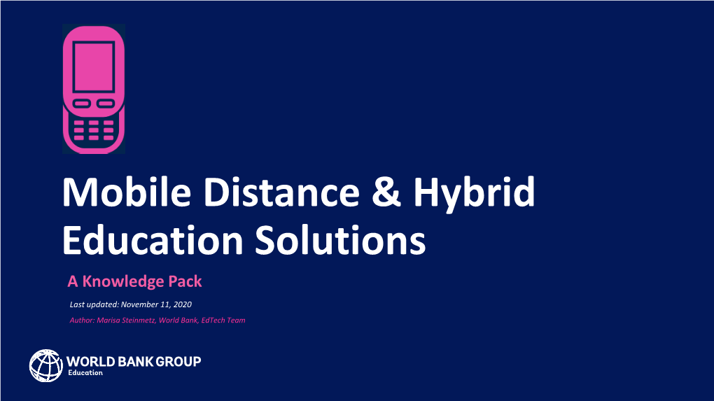 Mobile Distance & Hybrid Education Solutions