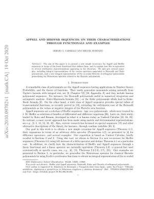 Appell and Sheffer Sequences: on Their Characterizations Through
