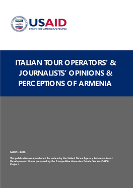 Italian Tour Operators' & Journalists' Opinions
