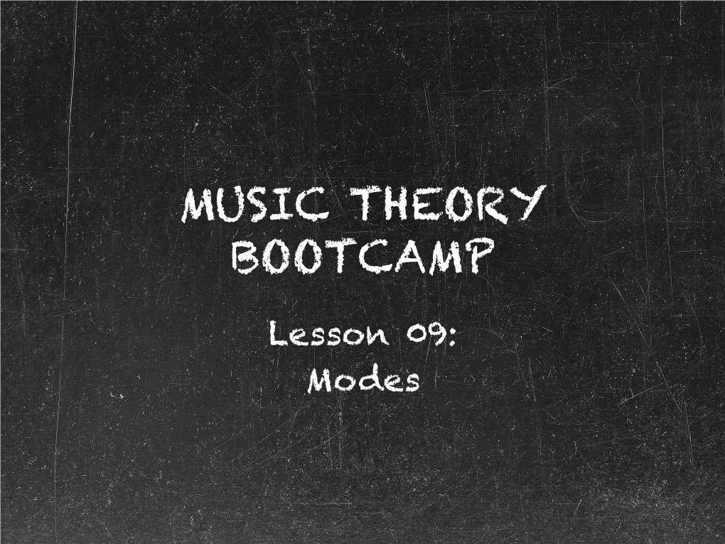 Music Theory Bootcamp