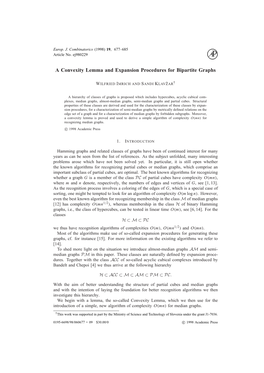 A Convexity Lemma and Expansion Procedures for Bipartite Graphs