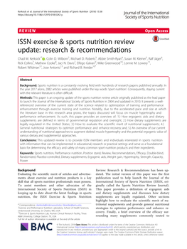 ISSN Exercise & Sports Nutrition Review Update: Research