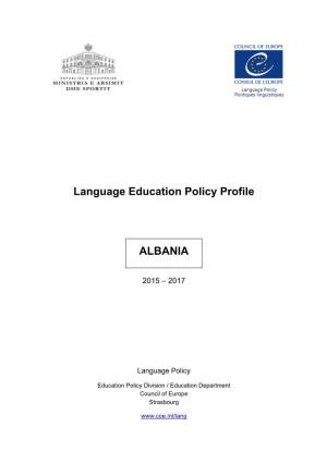 Language Education Policy Profile ALBANIA