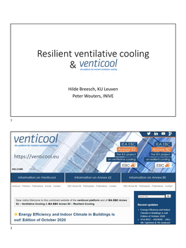 Resilient Ventilative Cooling & Venticool