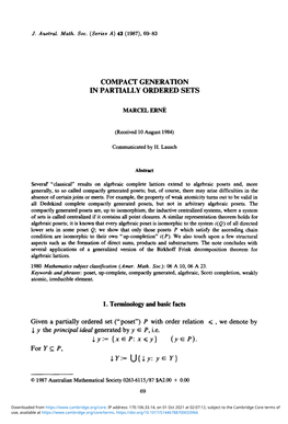 Compact Generation in Partially Ordered Sets