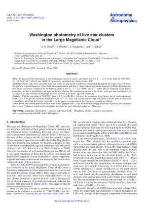 Washington Photometry of Five Star Clusters in the Large Magellanic