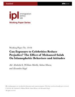 Can Exposure to Celebrities Reduce Prejudice? the Effect of Mohamed Salah on Islamophobic Behaviors and Attitudes