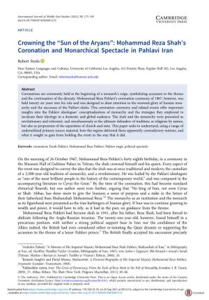 Mohammad Reza Shah's Coronation and Monarchical Spectacle In