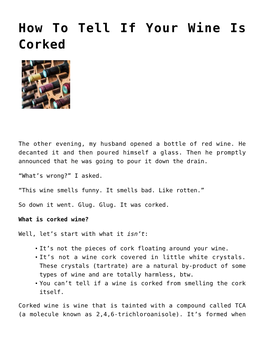 How to Tell If Your Wine Is Corked