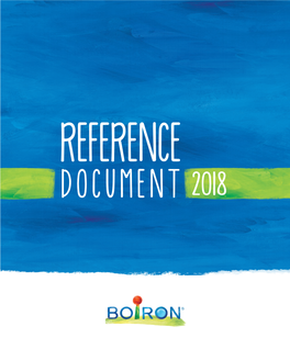 Reference Document 2018 Table of Contents