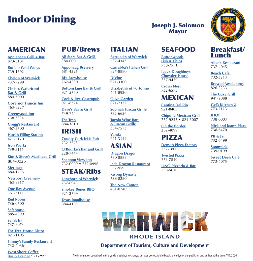 Indoor Dining Joseph J