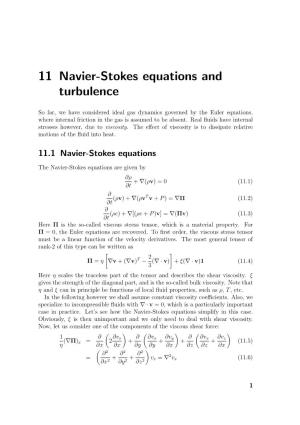 11 Navier-Stokes Equations and Turbulence