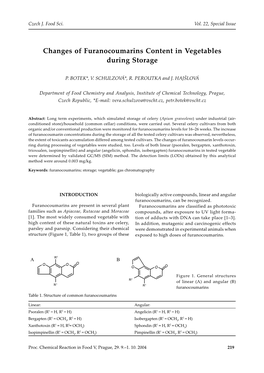 Changes of Furanocoumarins Content in Vegetables During Storage