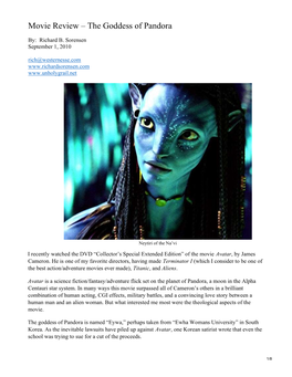 Movie Review – the Goddess of Pandora