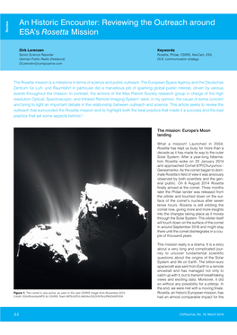 Reviewing the Outreach Around ESA's Rosetta Mission