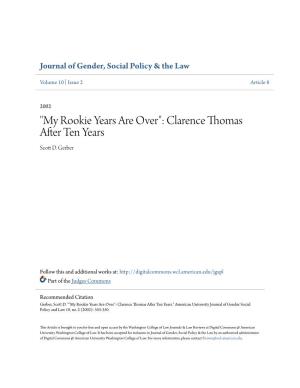 "My Rookie Years Are Over": Clarence Thomas After Ten Years Scott .D Gerber