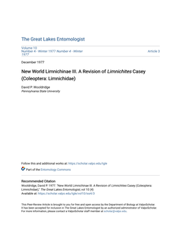 Coleoptera: Limnichidae)
