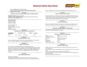 MSDS for Retrotec Air Current Tester