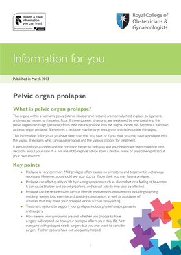 Pelvic Organ Prolapse