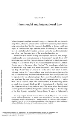 Hammurabi and International Law